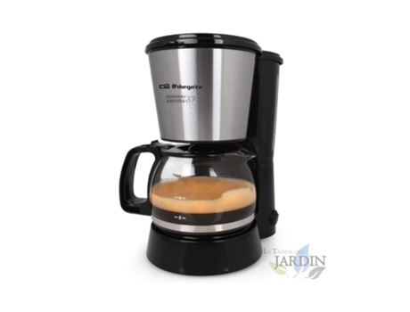 Cafetera de Goteo ORBEGOZO 6 Tazas Frontal Inox mantiene el café caliente 30 minutos 650 W