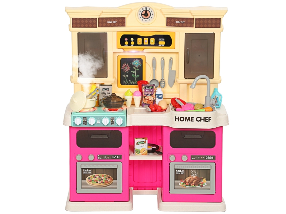 Cocina Con Agua Corriente, 85 Piezas, Grifo Eléctrico, Luces Y Sonidos, Apta Para Niños De 3 A 6 Años.
