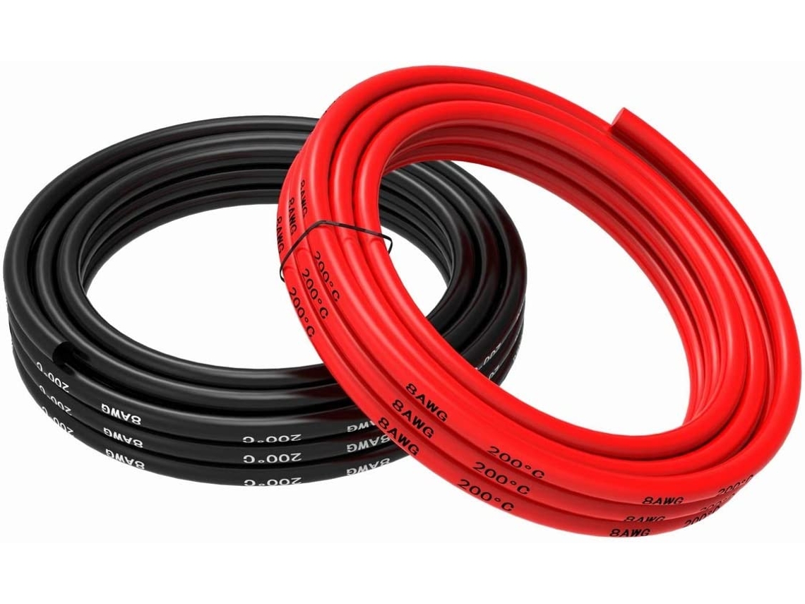 Pieza para Teledirigidos Cable de silicona 8 AWG Cable eléctrico flexible 5 metros [2,5 m negro y 2,5 m rojo]
