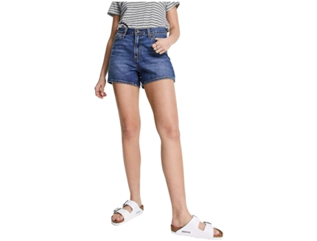 Pantalones de Mujer LEVIS Corto Mom Azul (24)