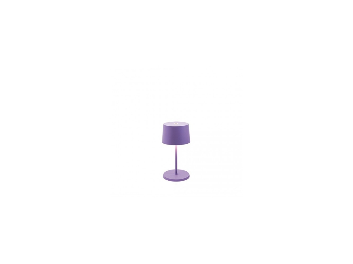 Lámpara de mesa LED Olivia pro mini lila, recargable y regulable ZAFFERANO