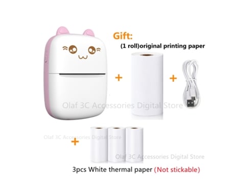 Mini impresora de etiquetas de gatos y osos, impresora térmica portátil de 200Dpi, impresión sin tinta, pegatinas de 57Mm para Ios y Android HHZ