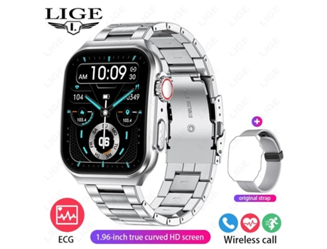 Reloj inteligente con pantalla táctil HD de 1,96 pulgadas, llamada Bluetooth, ECG PPG, Monitor de salud, seguimiento de actividad física, reloj int...