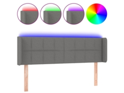 Cabecero con luces LED, tela gris oscuro, MAISON EXCLUSIVE (147x16x78 cm)