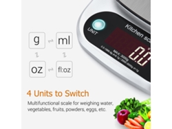 Minibalanza De Cocina Digital Portátil Profesional - Precisión De 10 Kg - 4 Unidades - Pantalla Led