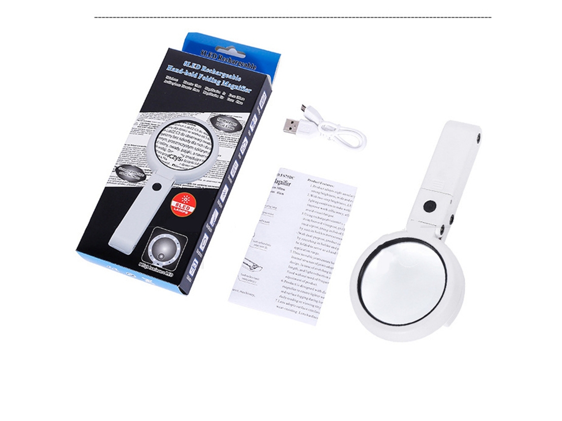 Lupa Con Led 5x 11x Ajustable Para Lectura Y Reparación Con Pilas
