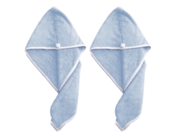 Juego de toallas Kofihety cabello gorro secado azul - 2 piezas (25x15x8 cm)