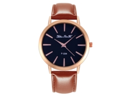 Reloj De Pulsera Unisex De Moda En Piel Sintética Con Movimiento De Cuarzo (marrón Claro)