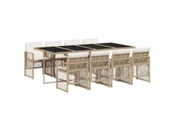 Maison Exclusive - Set Comedor De Jardín 9 Pzas Con Cojines Ratán Sintético Beige