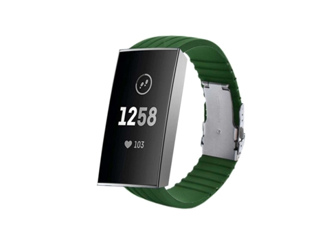 Correa Silicona Stripe Adaptable Fitbit by Google Charge 3 Verde