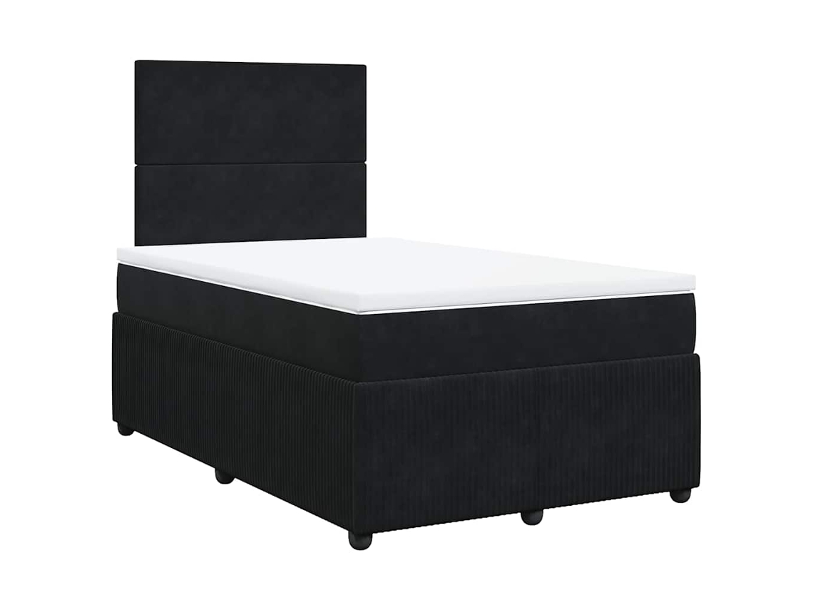 Cama Box Spring VIDAXL Negro Terciopelo (120x200 cm)
