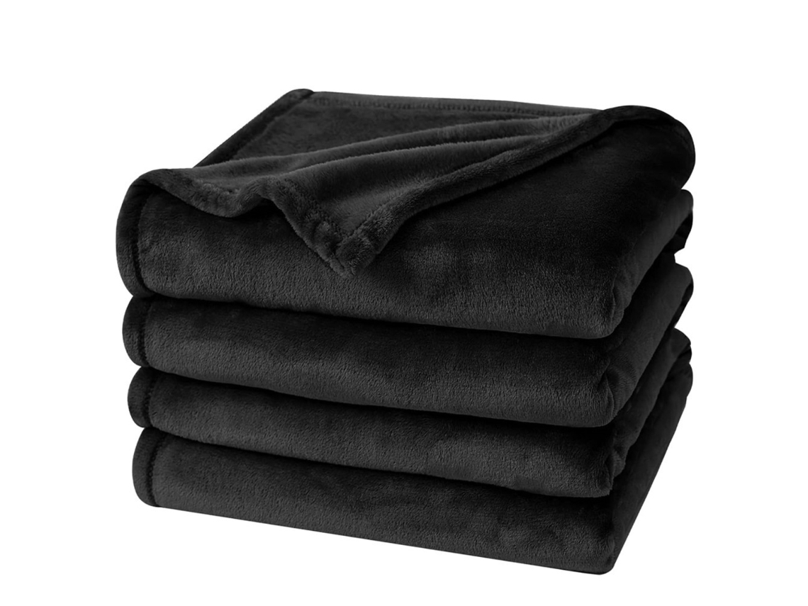 MEOIRUERY Manta Mellowdy Extra Gruesa y Cálida - 500GSM para Invierno, Otoño, Sofá o Cama, 60x80 pulgadas (Negro Mate)
