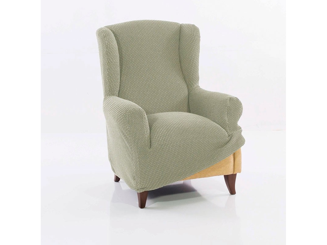 Maxifundas | Funda Sillon Orejero Super Elástica Relive | Color Gris Claro | Alta Elasticidad Y Tacto Suave | Hecho En España.