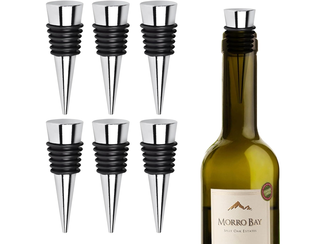 Tapones metálicos reutilizables para vino, color plata, para vino tinto/prosecco/champán/cerveza ZYBLSSBB