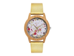 Reloj De Pulsera De Cuarzo De Moda Con Correa De Malla De Silicona Para Niños Y Niñas (dorado)