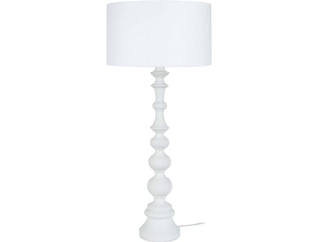 Lámpara de Mesa TOSEL Anais (Blanco, Blanco Cilíndrico - E27 - Máx. 40W - Madera)