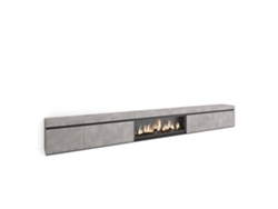 Mueble TV, Televisión, 368x35x45, Chimenea eléctrica XXL, Cemento SKRAUT HOME