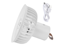 Ventilador Eléctrico Portátil Recargable Por Usb Con Batería De 3000 Mah Para Camping, Hogar Y Oficina (blanco)