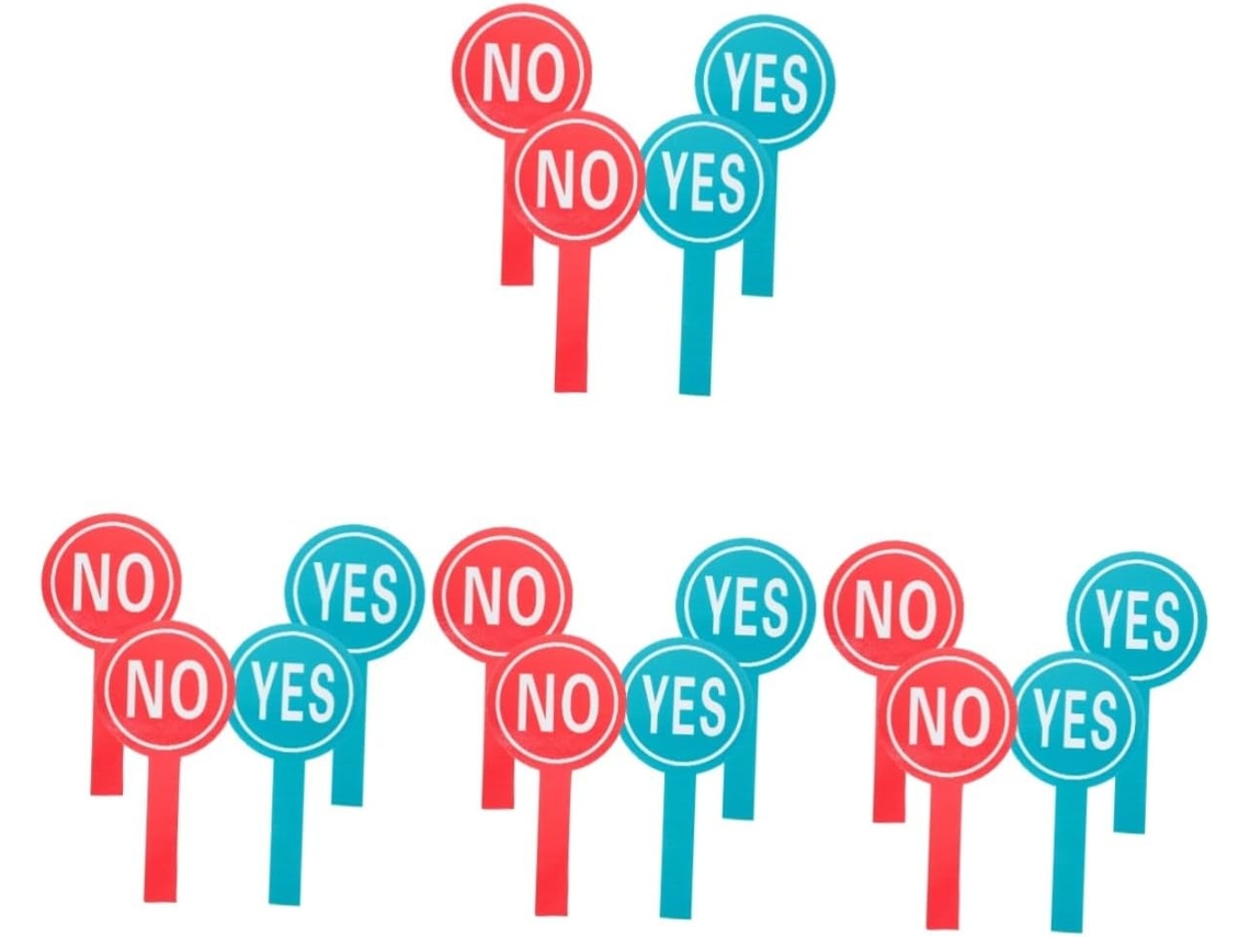 Juego 4 De Tarjetas Respuestas Portátiles Reversibles Para Votación En El Aula (sin Función) Piezas