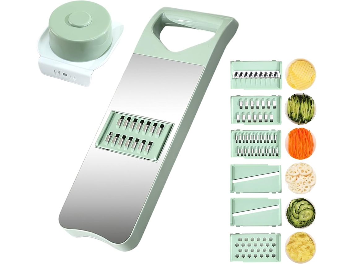Picadora, rebanadora y ralladora multifuncional de acero inoxidable para verduras, patatas y cebollas DIGITALLAB (estilo magnético)