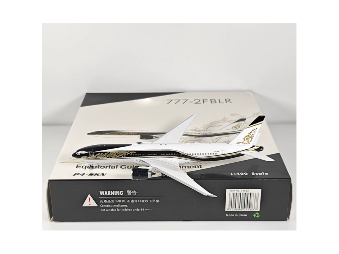 Modelo De Avión De Aleación Fundida A Presión B777-200 P4-skn, Avión Especial De Guinea Ecuatorial, A Escala 1/400.
