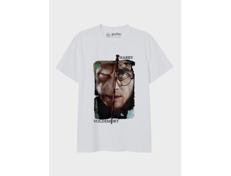 Camiseta de Manga Corta de HARRY POTTER y Voldemort para Adulto (Talla M)