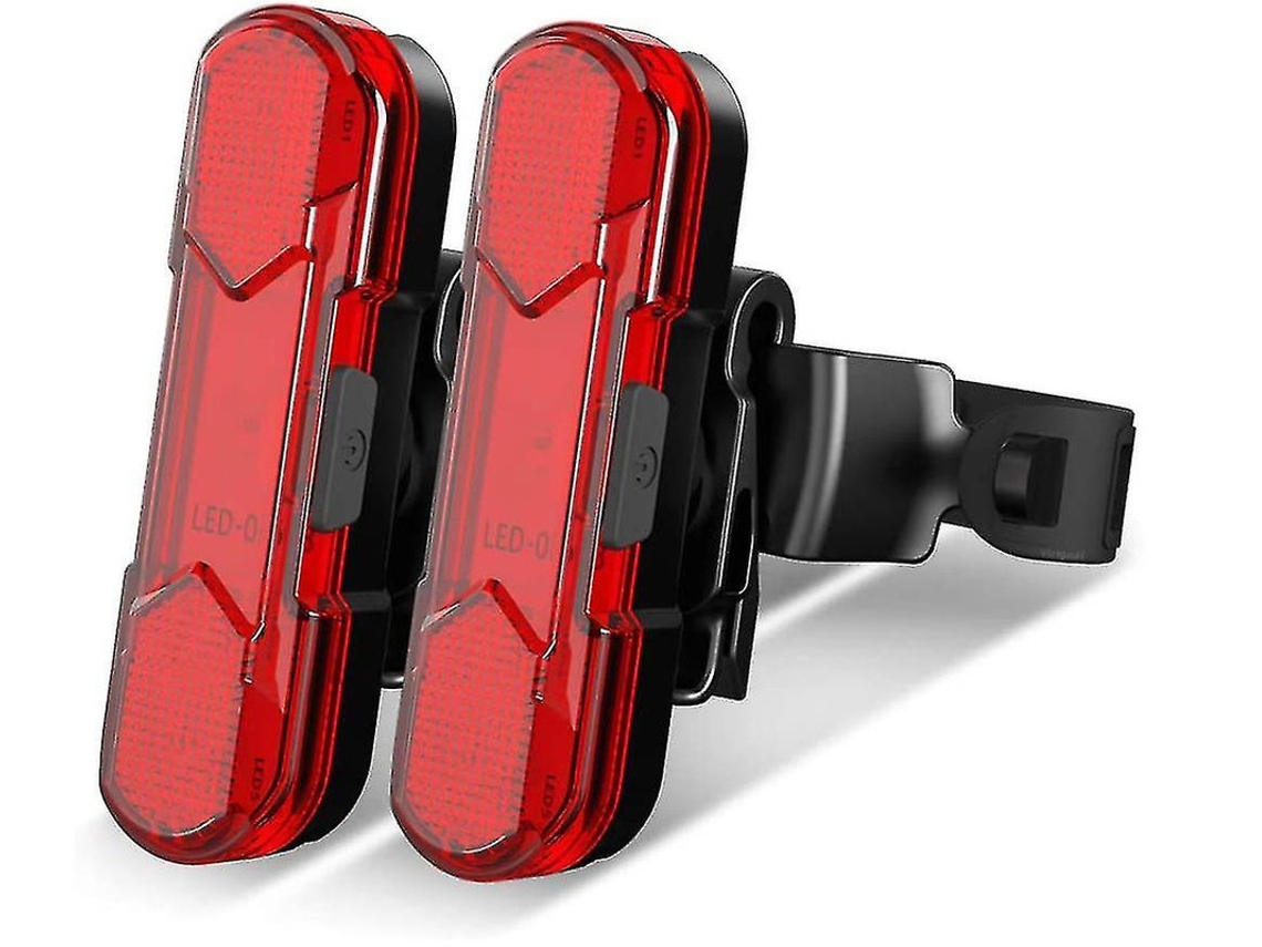 YIZHOOD Luz Trasera USB Recargable 2 Piezas DES1206 (Rojo)