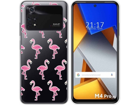 Carcasa para Xiaomi Poco M4 Pro 4G TUMUNDOSMARTPHONE Dibujos Transparente Flamenco Multicolor