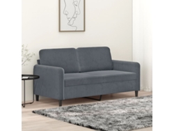 Sofá De 2 Plazas De Terciopelo Gris Oscuro 140 Cm