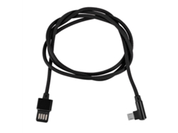 Cable De Datos De Carga Rápida De Tela De Algodón Micro Usb L Elbow Para Teléfono Tableta Negro