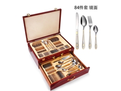 Juego de cubiertos de acero inoxidable MDUG de 84 piezas con cuchillos, tenedores y cucharas