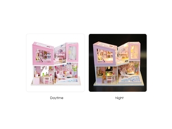Ats-casa De Muñecas Miniatsura Diy De Madera Con Muebles Y Luz Led Loft Rosa Juguete Creatsivo Regalo Para Niños 14+ Adultos Amigos Familia