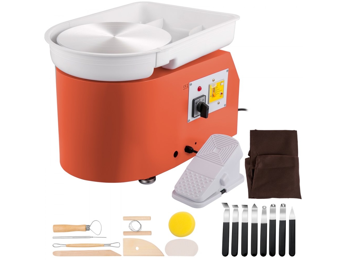 Torno cerámico eléctrico de 350 W con plato de 28 cm Tekmaquinas