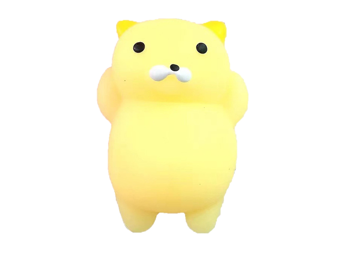 Juguete Antiestrés De Pvc Suave Con Forma De Gato Amarillo Para Aliviar La Tensión En La Oficina Y En Casa.