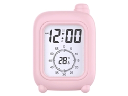 Reloj Temporizador Visual, Despertador Digital Con Pantalla De Temperatura, Cuenta Atrás Y Visualización De Fecha (rosa)