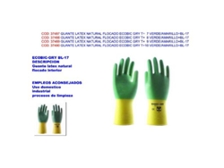 Guante latex natural flocado ecobic gry t   8 verde-amar bl-17 (caja 12 unidades)