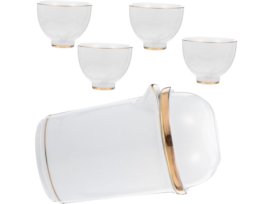 Juego De Té Portátil De Cerámica Estilo Kung Fu Con Tazas Y Estuche De Transporte.