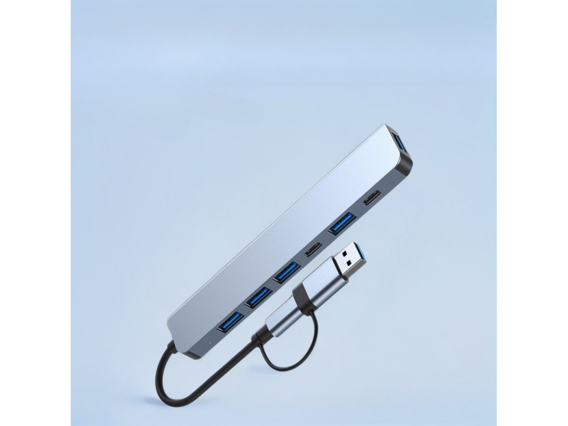 Concentrador de expansión tipo C, lector de tarjetas multifuncional, divisor de doble cabezal, 4 en 1 Chennnls