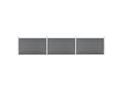 Panel de valla de jardín de 526 x 106 cm, WPC, gris, DKD, decoración del hogar
