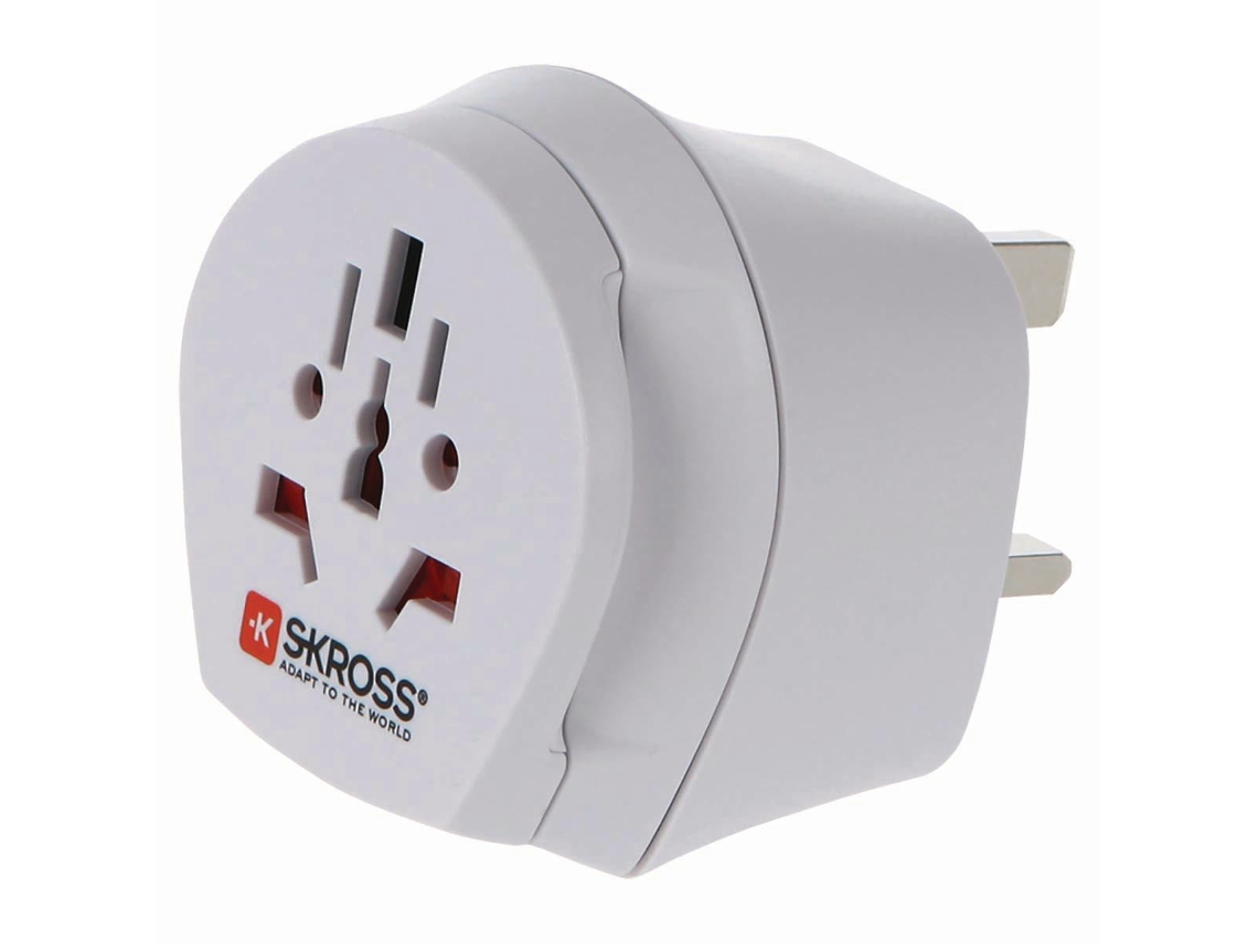 Adaptador de viaje universal 2 en 1 para Inglaterra, 13 A, color blanco Skross