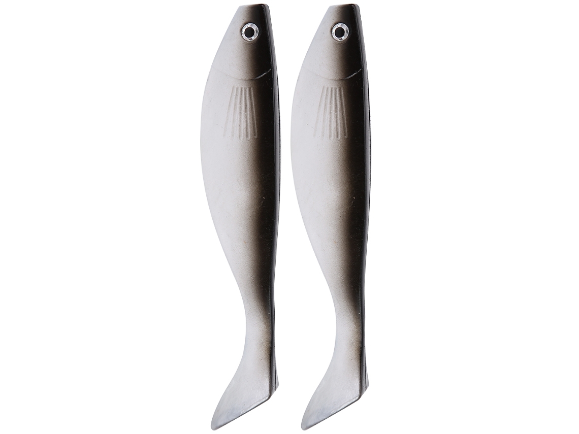 2 señuelos de pesca artificiales blandos, color negro.