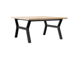 Mesa de centro rectangular, estilo industrial, estructura en forma de Y, 90 x 90 x 45,5 cm, madera de pino y acero, Dec036298
