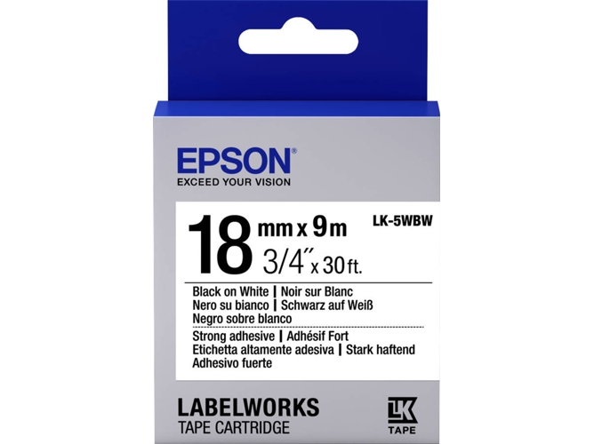 Cinta para Etiquetadora EPSON LK-5WBW