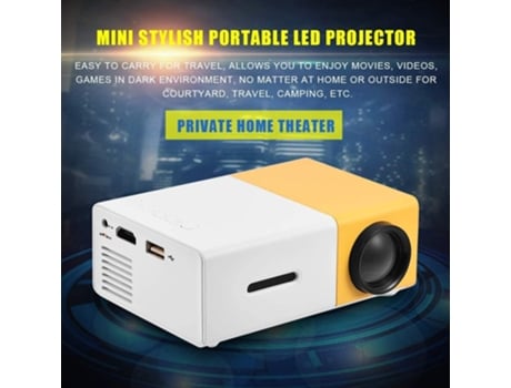 Mini proyector, portátil 1080P 600lm 4: 3 Proyector LED Cine en casa Cine Soporte para películas PC portátil Teléfono inteligente Entrada HDMI, Gra...