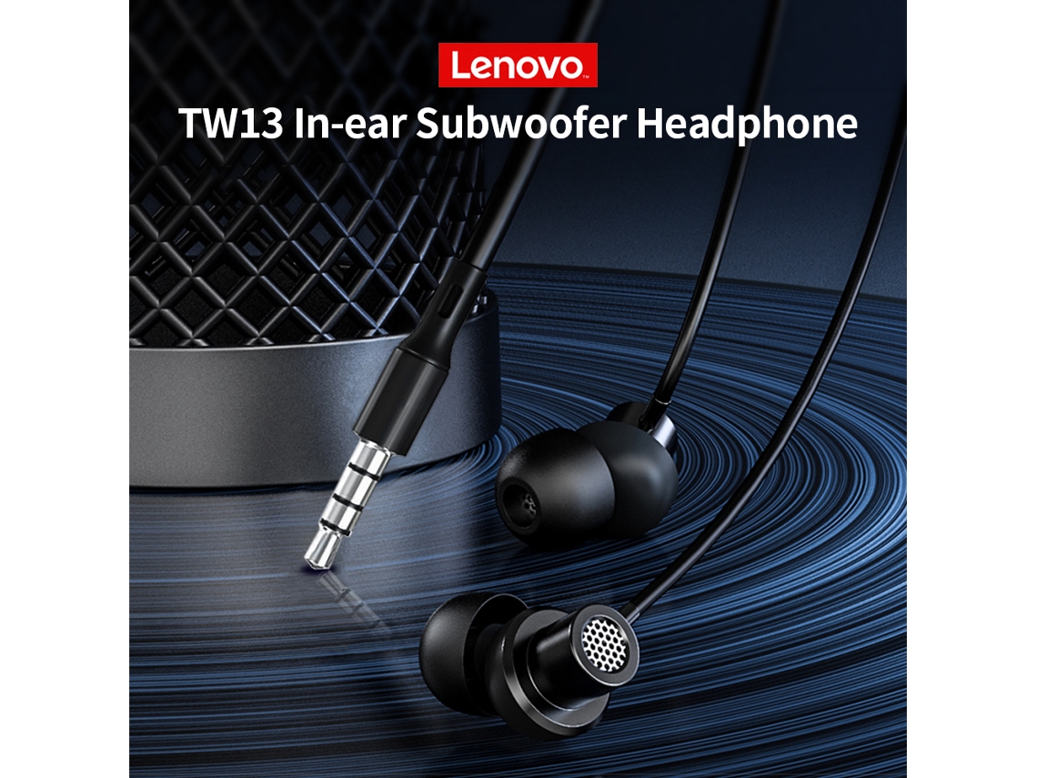 Auriculares Intrauditivos Con Cable Lenovo Tw13 De 3.5mm, Subwoofer, Micrófono Hd Y Diseño Ergonómico