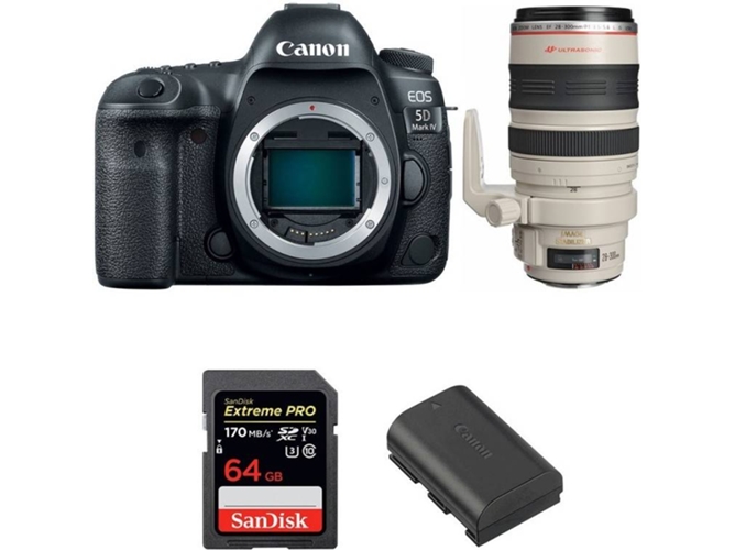Kit Cámara Reflex CANON EOS 5D Mark IV + EF 28-300mm f/3.5-5.6L IS USM + SanDisk 64GB + LP-E6N