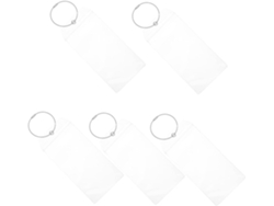Juego de 5 porta credenciales verticales con cubiertas transparentes y cordón, prácticos.