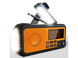 Radio emergencia DAB373BT con manivela, FM, Bluetooth y placa solar. Batería 5000 mAh, despertador. Ideal para apagones.