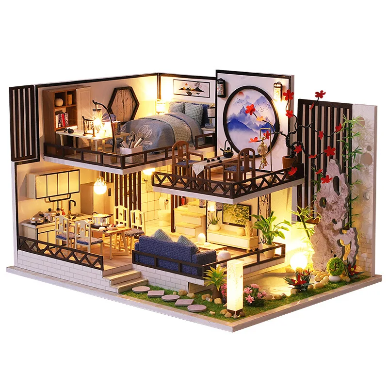 Kit De Casa De Muñecas Miniatura De Madera Para Armar