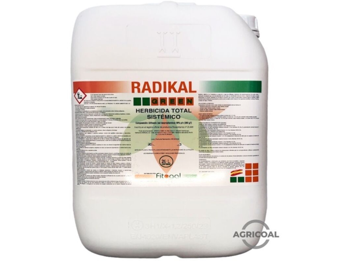 Verde 20L Desherbante sistémico total con glifosato 36% Hierbas anuales y perennes RADIKAL